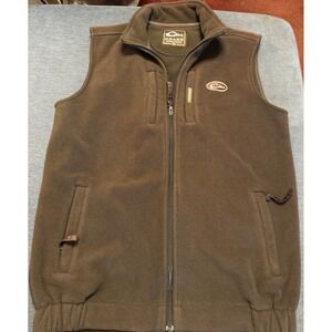 Drake Waterfowl Kids Brown Fleece Vest Magnattach Full Zip Hunting Size 16
